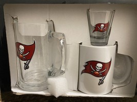 HUNTER NFL Tampa Bay Buccaneers 3 PIECE BEER STEIN SHOTGLASS,  MUG GIFT SET - $31.72