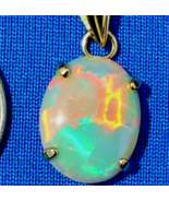 Vintage Australian Opal Harlequin Patern Pendant Exciting 14k Deco Medal... - €1.626,68 EUR