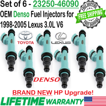 x6 New Genuine DENSO HP Upgrade Fuel Injectors For 1998-2005 Lexus GS300 3.0L V6 - £241.12 GBP