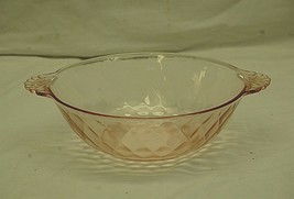 Old Vintage Anchor Hocking Pink Diamond Optic Depression Glass Large Fruit Bowl - £27.18 GBP