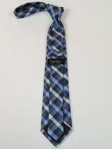 Men's Nicole Miller Tie Classic Woven Silky Feel #Nicole-1 Blue Checker image 3