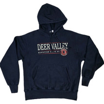 Vintage Champion Reverse Weave DEER VALLEY (Utah) Navy Blue Pullover Hoodie M - $32.86