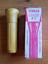 Vintage WWII Lennan Lights A2 Rub R Lite Yellow Flashlight Los Angeles  - £15.74 GBP