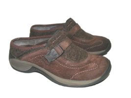 Merrell Women Size 6 M Brown Leather Suede Casual Slip On Hook Loop Adjust Shoes - £15.68 GBP