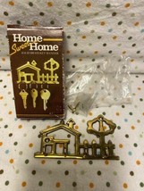 NOS Vintage Home Sweet Home Solid Brass Key Hanger - 1970s - £14.15 GBP