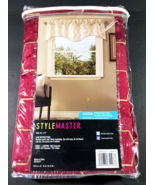 Hudson CRIMSON EMBROIDERED LINED VALANCE With Cording 52 x 17 Stylemaster - $8.66