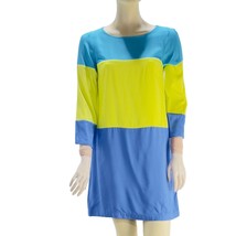 MAEVE ANTHROPOLOGIE Women’s Dress Blue Yellow Color-block Rayon Size 6 - $26.99