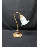 Mid Century Modern Desk Table Lamp Lily Pad Blue White Glass Shade WORKS  - €32,32 EUR