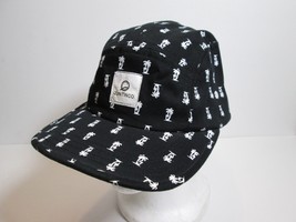 Quintin Mens Hat Black 5 Panel Snap Back Black All Over Palm Trees Cap USA Made - £26.35 GBP