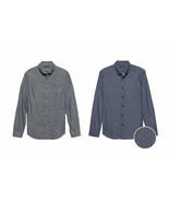 New Banana Republic Men Long Sleeve Slim Fit Chambray Blue Dot Textured ... - $44.95