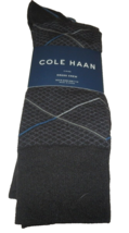 NEW 3 Pr MENS COLE HAAN Dress CREW SOCKS Black Blue Cotton Blend - $32.66