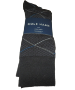 NEW 3 Pr MENS COLE HAAN Dress CREW SOCKS Black Blue Cotton Blend - £26.07 GBP