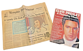 Elvis Presley Photoplay Tribute Magazine 1977 &amp; Memphis Press Scimitar Newspaper - £13.86 GBP