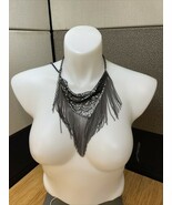 Black Plastron Choker Necklace Fashion Jewelry Gorgeous Classy Pretty KG JD - $33.90 CAD