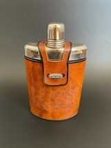 Vintage Mid Century Helo German 12oz Bottle Hip Flask w/ Leather Case - £21.22 GBP