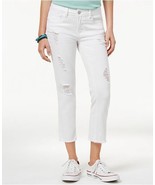 DOLLHOUSE Junior&#39;s White Denim Distressed Cropped Skinny Jeans NWT 1 - £9.59 GBP