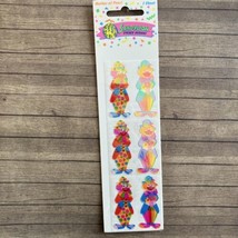1990 NEW VINTAGE SANDYLION MOTHER OF PEARL CLOWN STICKERS CIRCUS Rainbow... - $27.71