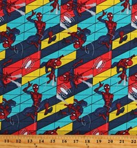 Cotton Spiderman Swing Marvel Superhero Characters Fabric Print by Yard D188.02 - £8.75 GBP