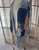 Patchwork Boho Reversible Cardigan Wrap Kantha Hippie Oversized L - $29.99