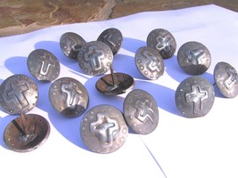 15 Iron Hammered CROSS Clavos 1 1/2 inch Decorative Nails Door Furniture - $47.98