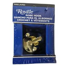 Polished Brass Robe Hook Double Melard Royale 60855 Vintage Bathroom Hooks - £23.96 GBP