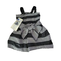 East Side Collection Dog Puppy Gingham Dress S/M Black White Satin Outfit - £10.08 GBP