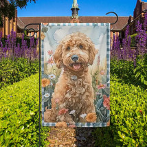 New Goldendoodle Dog Garden Flag 12&quot;X18&quot; Welcome Double Sided - £4.68 GBP