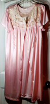 Vintage Val Mode Nightgown &amp; Robe Lace and Ribbon Pink sz Large - £27.68 GBP