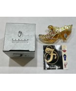 Fenton Iridescent Gold Glass Slipper w/ Box QVC C49826 6.25&quot; USA - $637.95 MXN