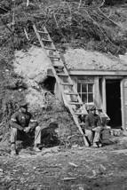 African American soldiers watch over a bomb proof shelter - $19.97