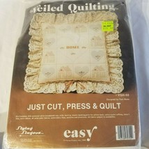 Veiled Quilting Pillow Kit #VQH-02 VTG 1984 Flying Fingers Easy &quot;Home&quot; N... - £14.31 GBP