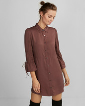 Express Tiered Sleeve Shirt Dress Soft Twill - £23.12 GBP