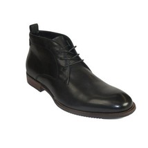 Men's Steve Madden Boot High Top Shoes Lace up Soft Leather Shaunn Black image 2