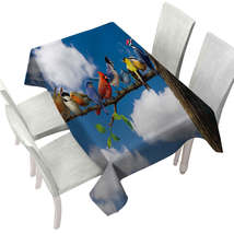 Nature Art Multi Colored Birds Tablecloth - $51.95 CAD+