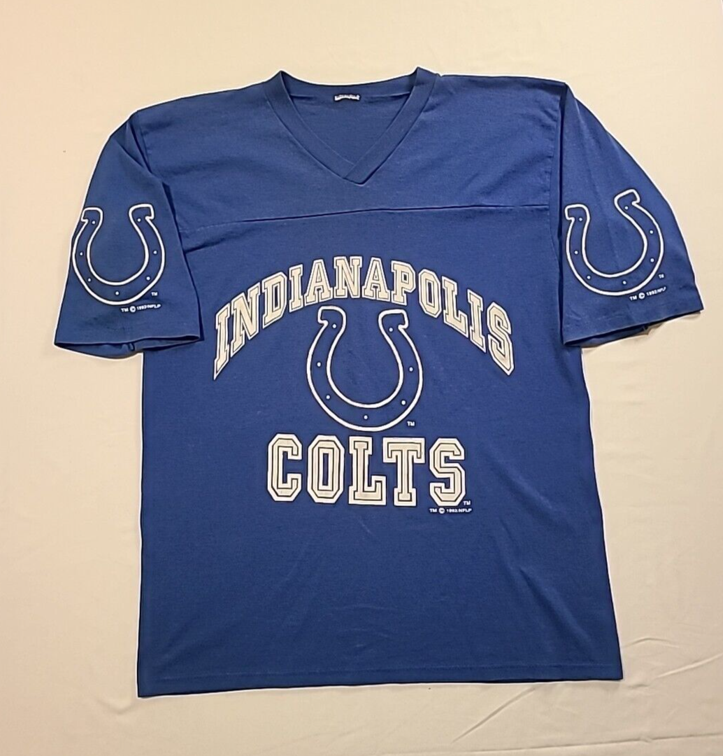 NFL Indianapolis Colts Vtg 90s Single Stitch T Shirt Sz L NFLP 1992 Half Sleeve - £19.34 GBP