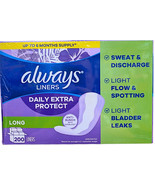 Always Anti-Bunch Extra Protection Daily Liners Unscented Long 200 Count - $442.78 MXN