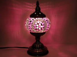 Bronze-Finished Turkish Mosaic Table Lamp - Colorful Illumination and Artistic - $951.67 MXN