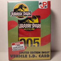 Jurassic Park 30th Anniversary Vehicle ID Ingot Official Limited Ed. Collectible - £34.79 GBP