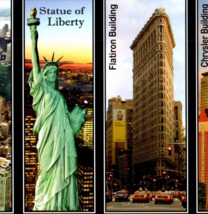 Statue Of Liberty Empire State Flatiron Chrysler New York City Postcard ... - $13.95