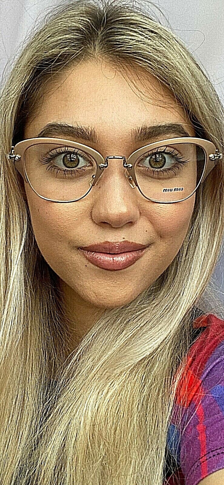 New Miu Miu VMU 53O  50mm Gold Cat Eye Oversized Women's Eyeglasses Frame Item image 12