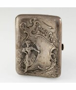 800 Silver Repousse Antique German Ladies Cigarette Case Box - $18,816.60 MXN