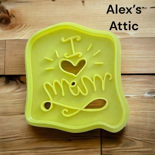 Primary image for I Love Mom Cookie Cutters Polymer Clay Fondant Baking Craft Cutter