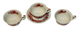 Windsor Ware Johnson Bros Margaret Rose China 3 Teacups &amp; 1 Saucer (4 pieces) - £9.50 GBP