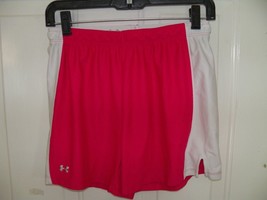 UNDER ARMOUR HEAT GEAR HOT PINK ATHLETIC RUNNING SHORTS SIZE S  WOMEN&#39;S EUC - £10.86 GBP