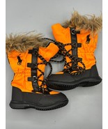 Ralph Lauren Polo Orange Black Faux Fur Trim Winter Boots Toddler Size 4 - $245.02 MXN