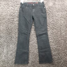 Arizona Jeans Teen Size 16 Reg Black Bootcut Stretch Embellished Denim P... - $11.41