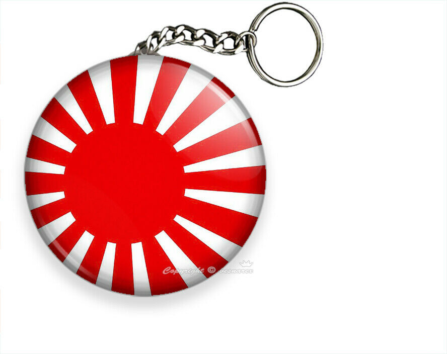 JAPAN FLAG JAPANESE RISING SUN RAYS SYMBOL KEYCHAIN KEYFOB CHAIN RING GIFT IDEA