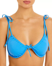 Charlie Holiday Florence Underwire Bikini Top Tie Straps Blue M - £7.65 GBP