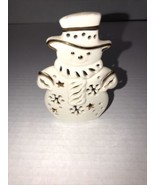 Lenox Bright Christmas Ivory &amp; Gold Trimmed Snowman Votive Tealight Holder - $8.02