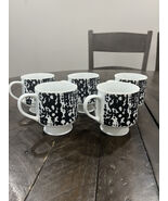 Holt Howard Pedestal Vtg Coffee 5 Mugs Black White Mod Retro 7848 Abstra... - $221.98 CAD